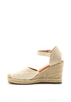 XTI Quilted Faux Leather High Woven Wedges, Nude