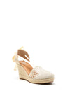 Xti Women Ankle Wrap Wedges, Beige