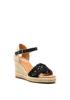 Xti Woven Knit Espadrille Wedge Sandals, Black