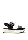 Xti Vegan Leather Buckle Platform Sandals, Black