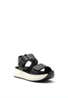 Xti Vegan Leather Buckle Platform Sandals, Black