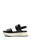 Xti Vegan Leather Buckle Platform Sandals, Black