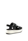 Xti Vegan Leather Buckle Platform Sandals, Black