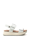 Xti Vegan Leather Buckle Platform Sandals, White
