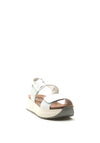 Xti Vegan Leather Buckle Platform Sandals, White