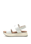 Xti Vegan Leather Buckle Platform Sandals, White