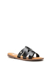 Xti Womens Faux Leather Slip on Sandals, Black