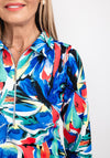 Leon Collection Zip Collared Print Dress, Blue Multi