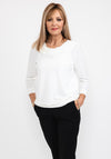 Leon Collection Cowl Neck Top, White