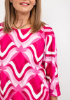 Leon Collection Abstract Print Top, Cerise