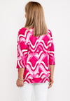 Leon Collection Abstract Print Top, Cerise