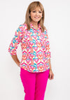 Leon Collection Ornate Print Blouse, Pink Multi
