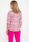 Leon Collection Ornate Print Blouse, Pink Multi