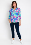 Leon Collection Half Zip Print Top, Multi