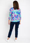 Leon Collection Half Zip Print Top, Multi