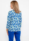 Leon Collection Geometric Print Top, Blue & Green