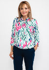 Leon Collection Print Tie Neck Top, Multi