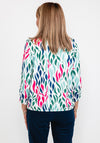 Leon Collection Print Tie Neck Top, Multi