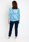 Leon Collection Bow Cowl Neck Print Top, Multi