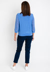 Leon Collection Ruffle Collar Chiffon Top, Blue