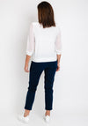 Leon Collection Ruffle Collar Chiffon Top, White