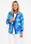 Leon Collection Faux Two Piece Top, Blue