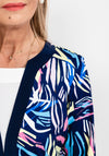 Leon Collection Faux Two Piece Top, Navy Multi