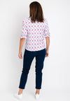 Leon Collection Ruffle Trim Link Top, Multi