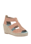 Zanni & Co. Taos Zipped Wedge Sandals, Blush Pink