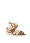 Zanni & Co. Kalba Woven Buckle Wedge Sandals, Oatmeal