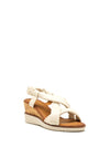 Zanni & Co. Halch Criss Cross Wedged Sandals, Cream