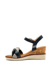 Zanni & Co. Dalma Braid Strap Wedge Sandals, Blue