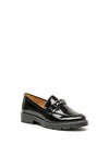 Zanni Daqia Patent Chain Loafers, Black