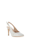 Zany Shimmer Sling Back Court Shoes, Silver