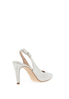Zany Shimmer Sling Back Court Shoes, Silver