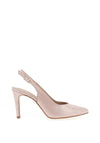 Zany Shimmer Leather Sling Back Court Shoes, Pink