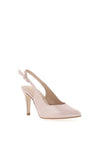 Zany Shimmer Leather Sling Back Court Shoes, Pink