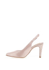 Zany Shimmer Leather Sling Back Court Shoes, Pink
