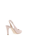 Zany Shimmer Leather Sling Back Court Shoes, Pink
