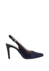 Zany Shimmer Sling Back Court Shoes, Navy