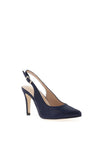 Zany Shimmer Sling Back Court Shoes, Navy