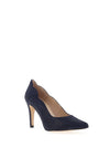 Zany Scalloped Pointed Toe Court Shoes, Navy