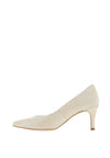 Zany Pebbled Suede Court Shoes, Gold