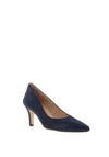 Zany Pebbled Suede Pointed Toe Court Shoes, Navy