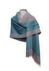 Zelly H Boarder Wrap Scarf, Teal