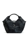 Zen Collection Snake Print Handle Satchel Bag, Black