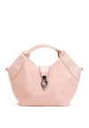 Zen Collection Snake Print Handle Satchel Bag, Pink