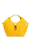 Zen Collection Snake Print Handle Satchel Bag, Yellow