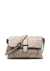 Zen Collection Woven Flap Satchel Bag, Grey