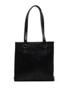 Zen Collection Faux Leather Boxy Shopper Bag, Black